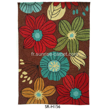 Tapis de tapis à la main avec motif de fleurs